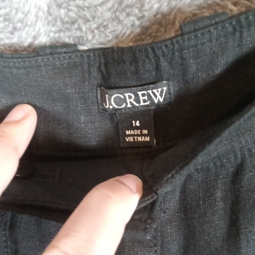 J. Crew Linen Blendvpants Womens 14 Seaside Cargo Straight Leg 2023 - Picture 2 of 9